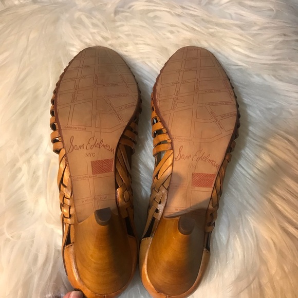 SOLD Sam Edelman NYC 9.5 Tan Leather Ferran Heels - Picture 4 of 8